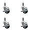 Service Caster 3'' SS Thermoplastic Rubber Swivel 7/8'' Expanding Stem Caster Set with Brake, 4PK SCC-SSEX20S314-TPRB-TLB-78-4 - alternate 1